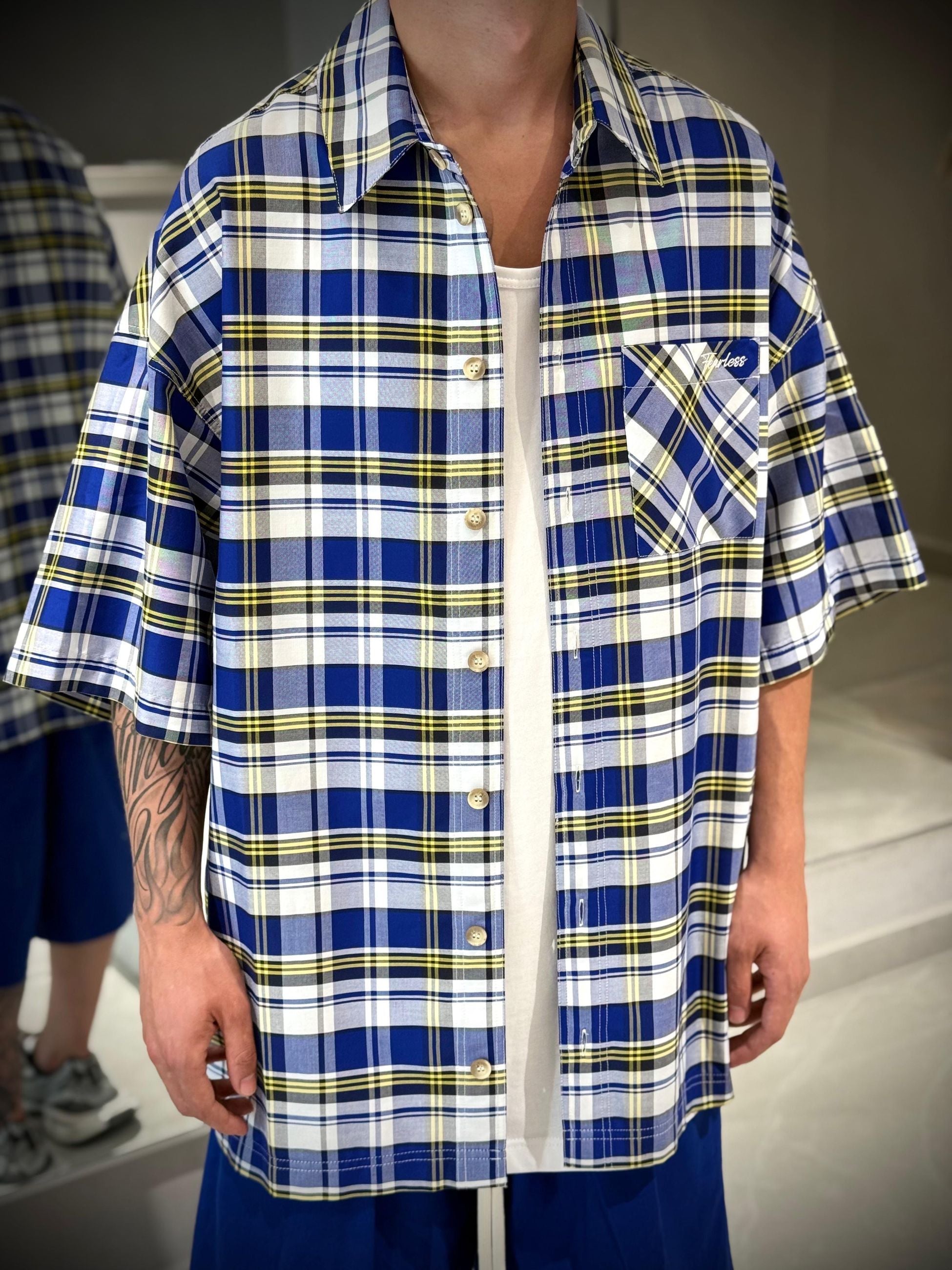 CAMICIA SHORT CHECK -  -