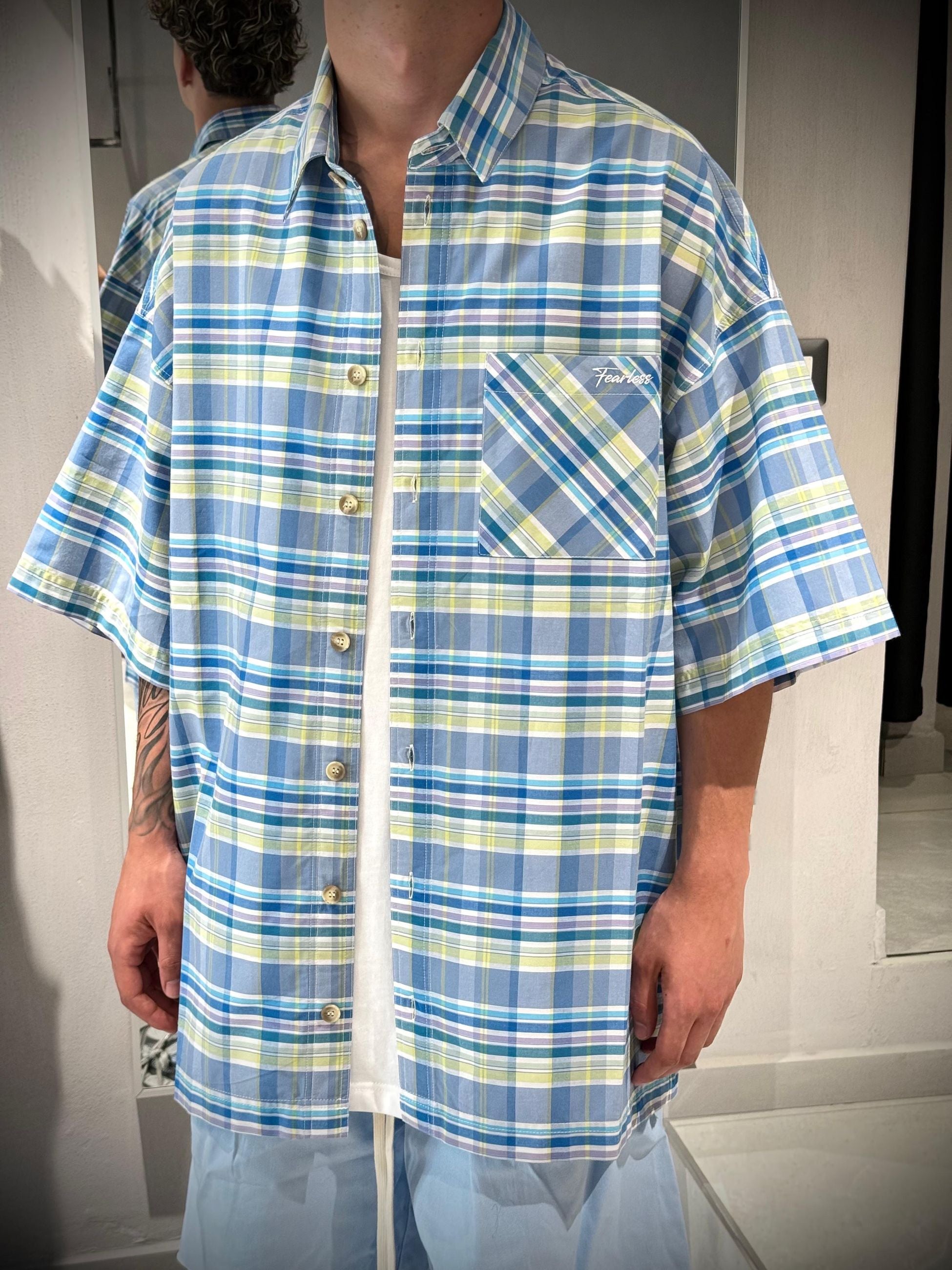 CAMICIA SHORT CHECK -  -