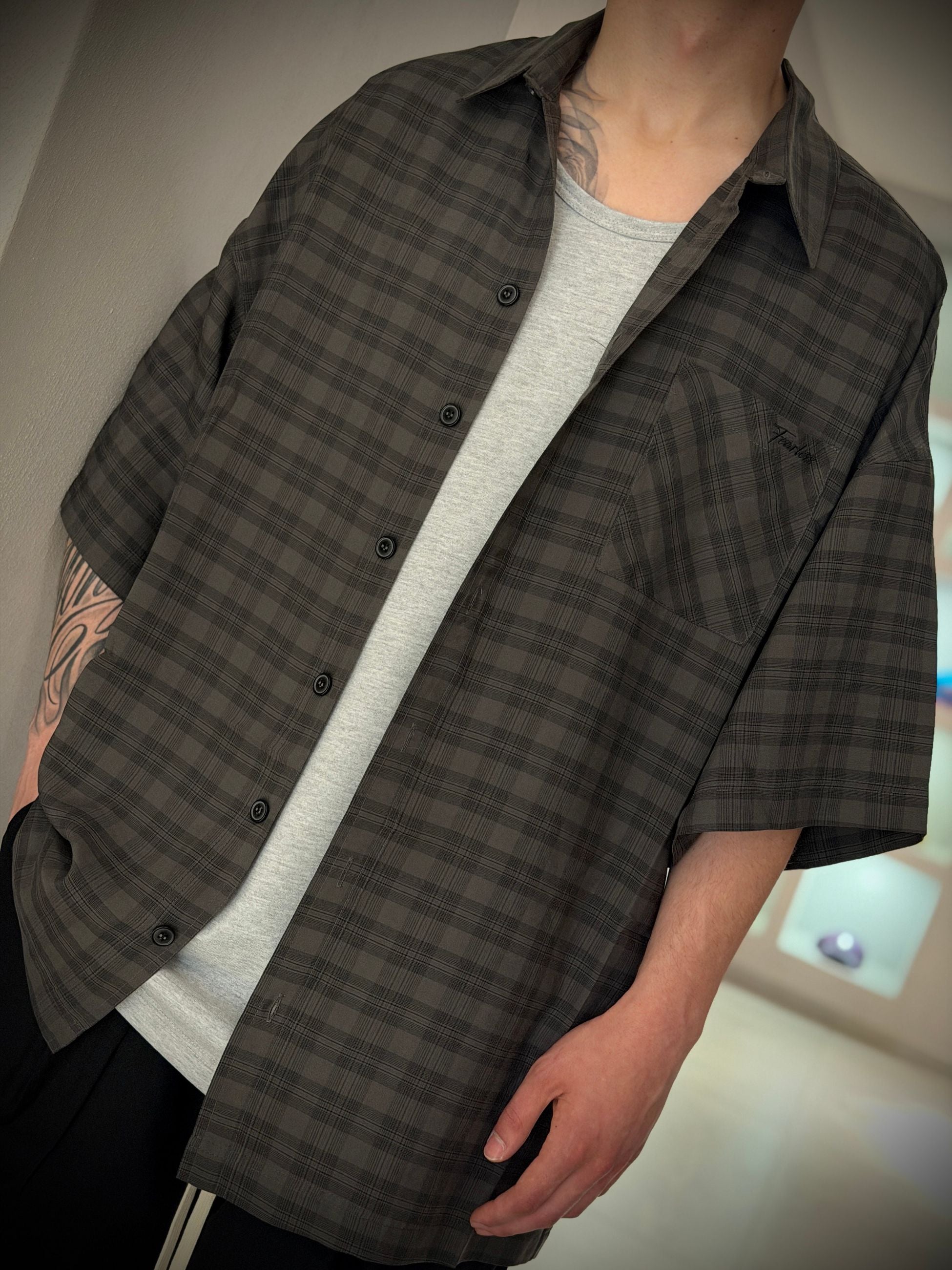 CAMICIA SHORT CHECK -  -