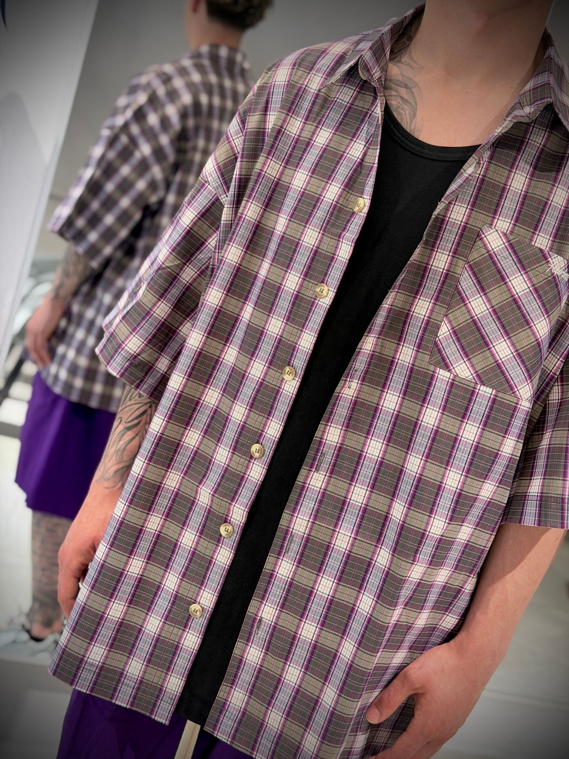 CAMICIA SHORT CHECK -  -