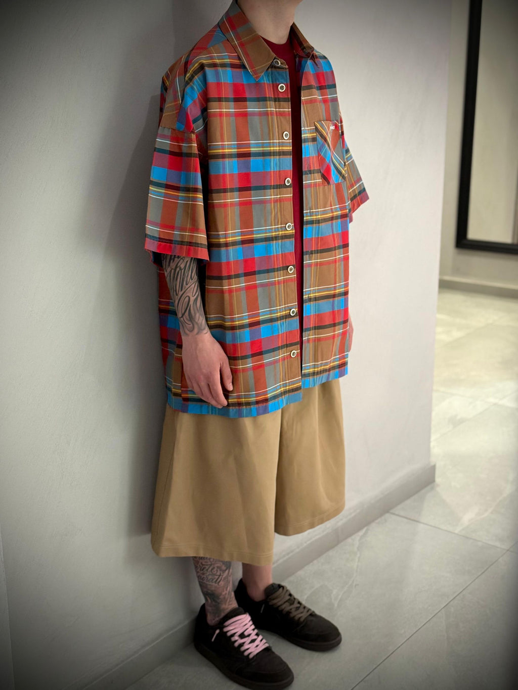 CAMICIA SHORT CHECK -  -