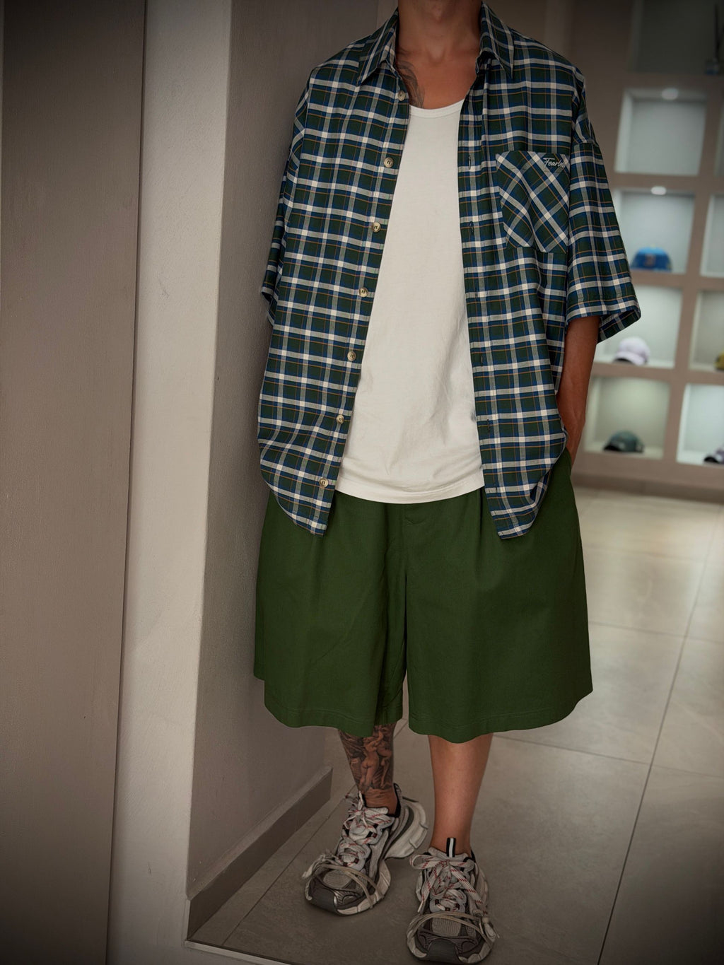 CAMICIA SHORT CHECK -  -