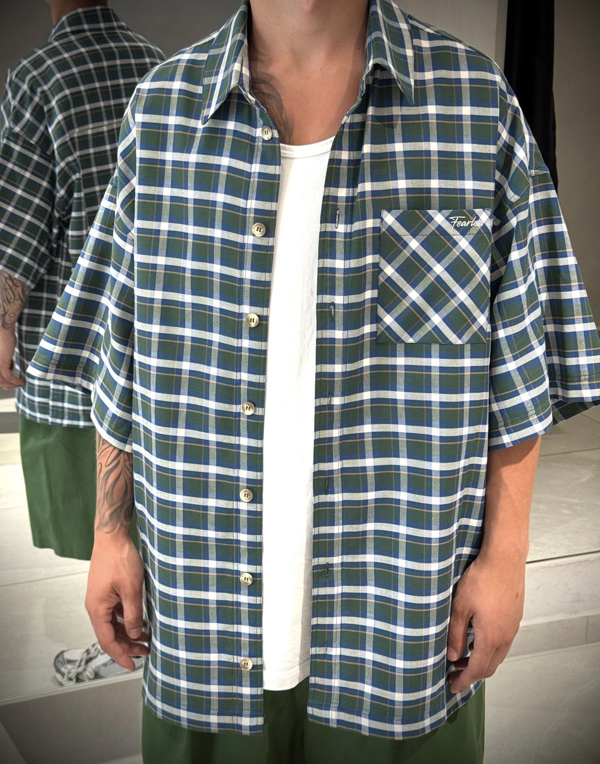 CAMICIA SHORT CHECK -  -