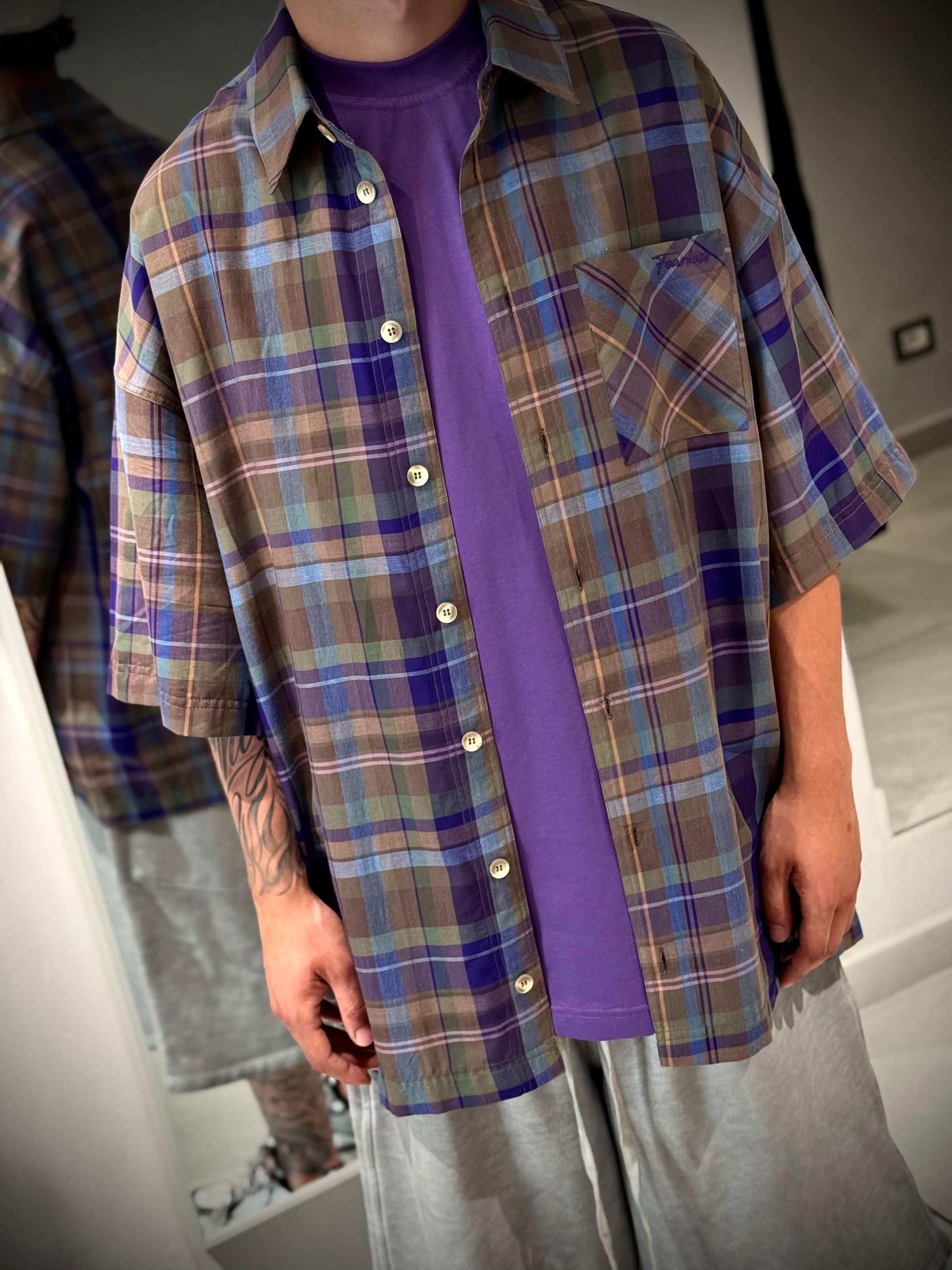 CAMICIA SHORT CHECK -  -