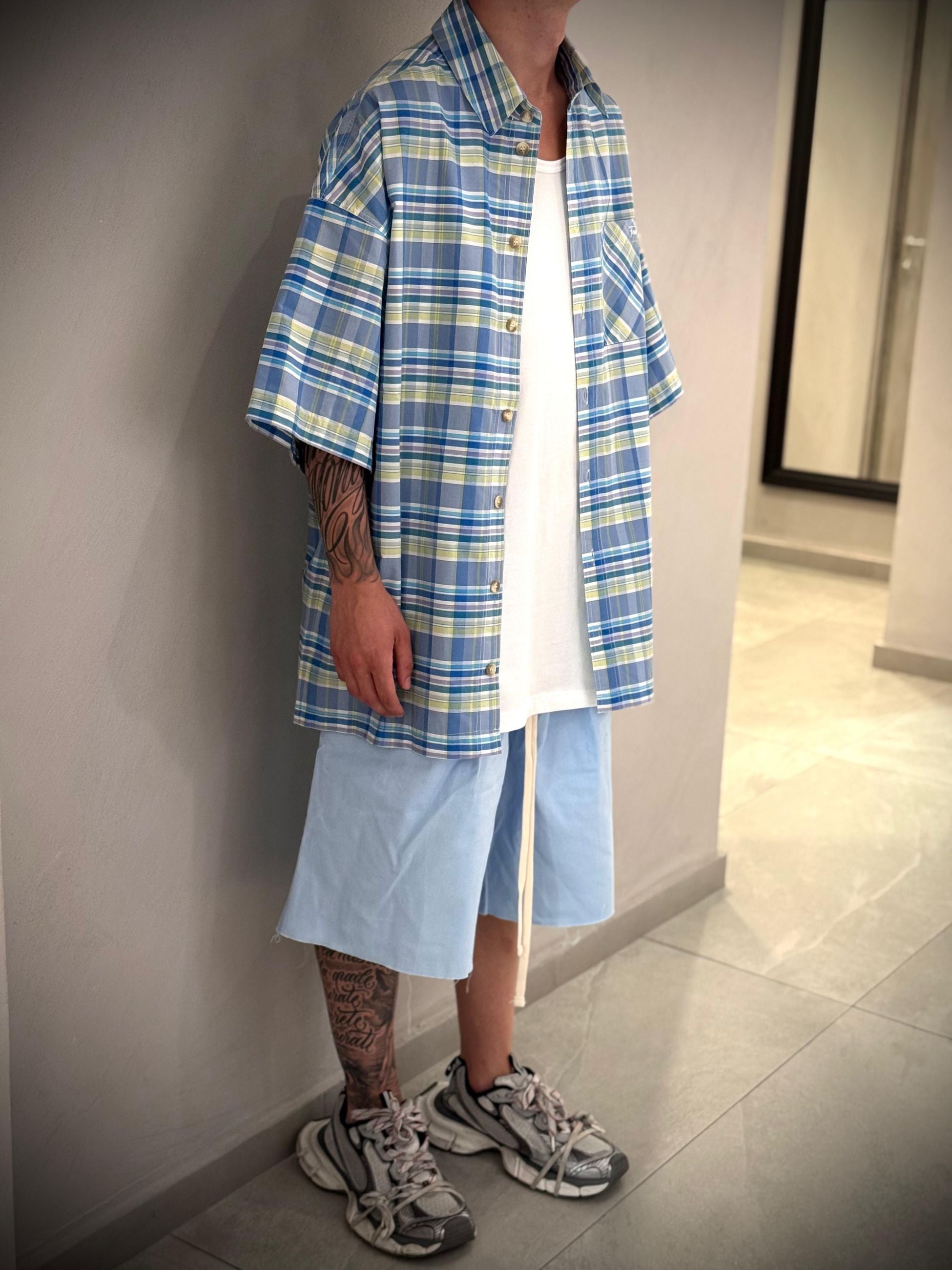 CAMICIA SHORT CHECK -  -